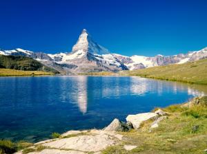 Switzerland, Nature, Landscape, Grass, Mountains, Lake, Reflection, Stones, Rock, Photography wallpaper thumb