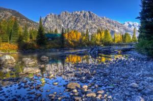 Wyoming, USA, mountain, lake, river, wallpaper thumb