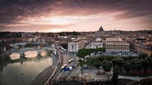 Italy city, Vatican, streets, buildings, houses, river, bridge wallpaper thumb