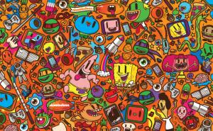 Patrick Star, Nickelodeon, SpongeBob, SquarePants, caricature, cartoons, Colorful wallpaper thumb