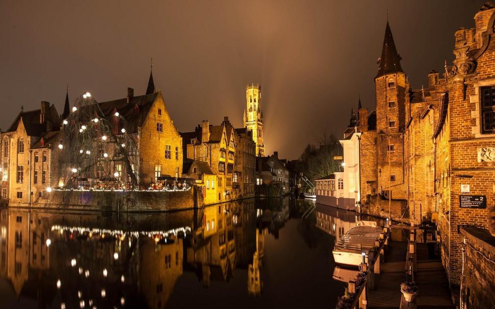 Brugge Night Lights Buildings Water Canal Reflection HD 1080p wallpaper,architecture HD wallpaper,1080p HD wallpaper,brugge HD wallpaper,buildings HD wallpaper,canal HD wallpaper,lights HD wallpaper,night HD wallpaper,reflection HD wallpaper,water HD wallpaper,1920x1200 wallpaper