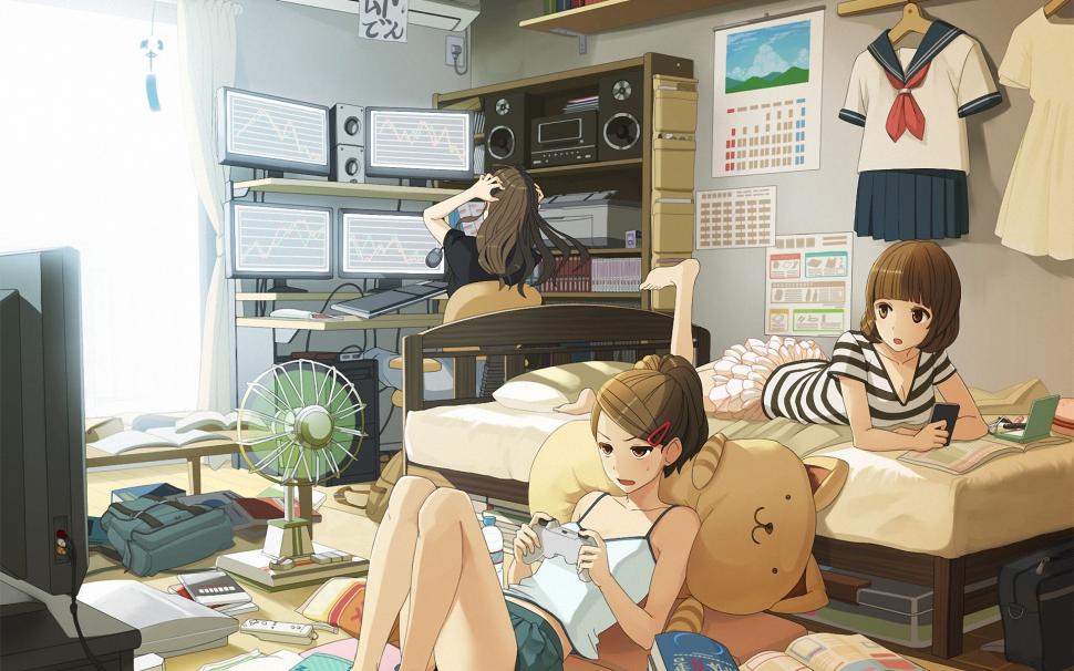 Anime Girls Room wallpaper,room HD wallpaper,anime HD wallpaper,girls HD wallpaper,anime HD wallpaper,1920x1200 wallpaper