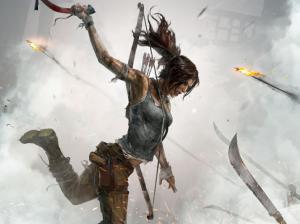 Tomb Raider, Lara Croft, blood, fire, artwork wallpaper thumb