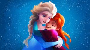 Frozen, cute, sisters, hug, cartoon wallpaper thumb
