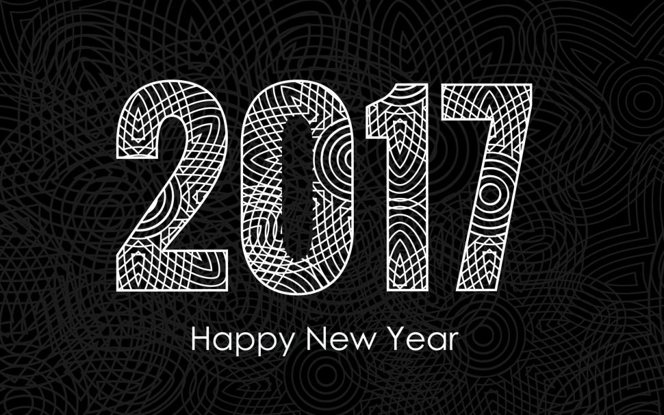 2017 happy new year, celebrations, black and white wallpaper,2017 HD wallpaper,happy new year HD wallpaper,black and white HD wallpaper,2560x1600 wallpaper