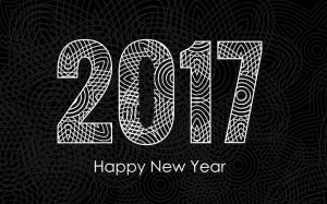 2017 happy new year, celebrations, black and white wallpaper thumb