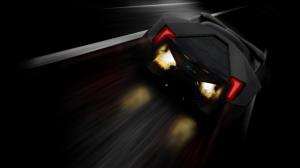 Lamborghini Concept Black Backfire Flame HD wallpaper thumb