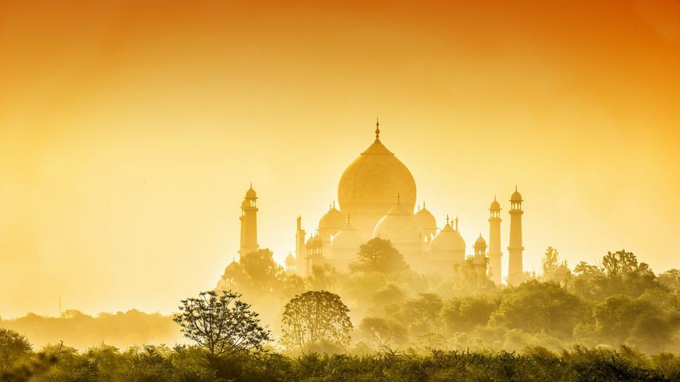 Golden Taj Mahal HD wallpaper,world HD wallpaper,travel HD wallpaper,travel & world HD wallpaper,golden HD wallpaper,mahal HD wallpaper,taj HD wallpaper,1920x1080 wallpaper
