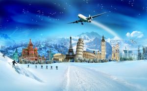 Creative design pictures, world attractions, winter snow wallpaper thumb
