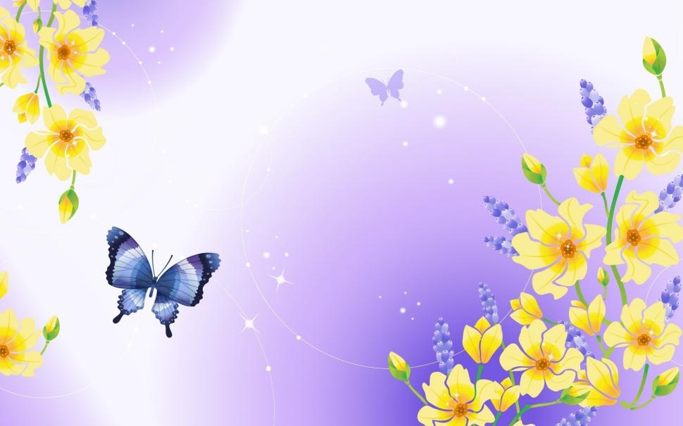 Butterfly and Flowers wallpaper,background HD wallpaper,image HD wallpaper,pics HD wallpaper,photo HD wallpaper,blue HD wallpaper,1920x1200 wallpaper