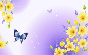 Butterfly and Flowers wallpaper thumb