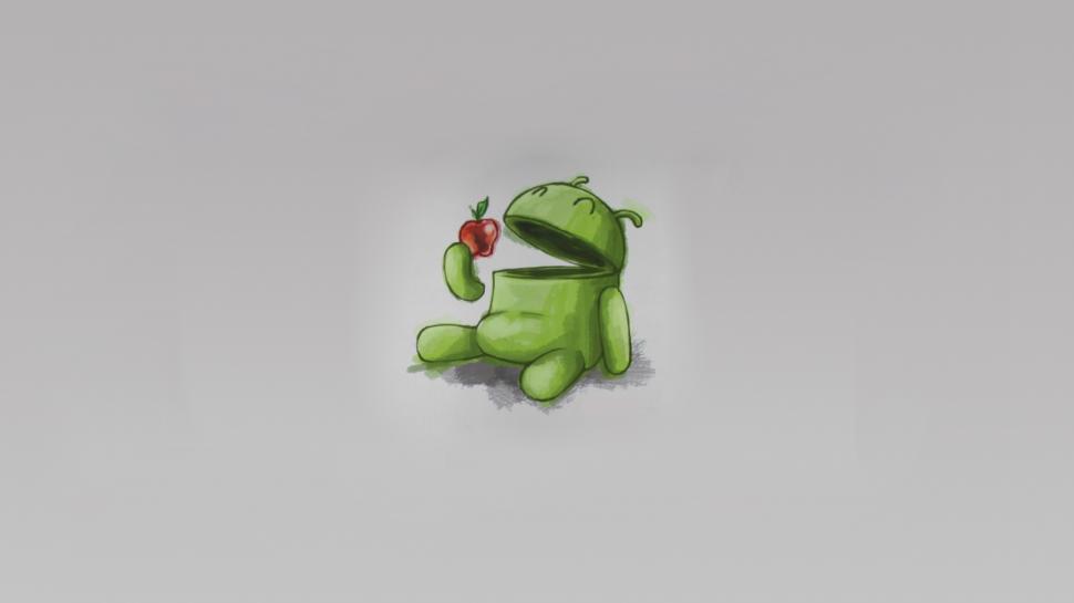 Funny Android Eat Apple s wallpaper,android HD wallpaper,eat apple HD wallpaper,funny HD wallpaper,1920x1080 wallpaper