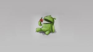 Funny Android Eat Apple s wallpaper thumb