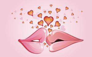 First Kiss in Love HD wallpaper thumb