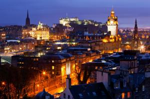 Edinburgh, Scotland, UK, City, Buildings, Light, Castle, Clocktowers wallpaper thumb