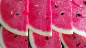 Red watermelon slice, delicious summer fruit wallpaper thumb