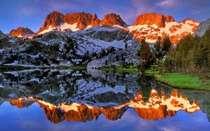 Ediza Lake, Ansel Adams Wilderness, California, USA, mountains, water reflection wallpaper thumb