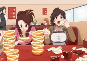 Anime Girls, Eating, Samurai Champloo, Shingeki no Kyojin, Fuu, Blouse Sasha wallpaper thumb