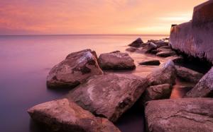 Chicago, Hyde park, Michigan shore, sunrise, sea wallpaper thumb