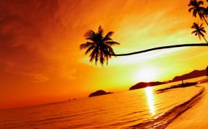 Tropical beach sunset, Mak island, Thailand wallpaper thumb