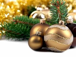 christmas decorations, twig, needles, close-up, holiday wallpaper thumb