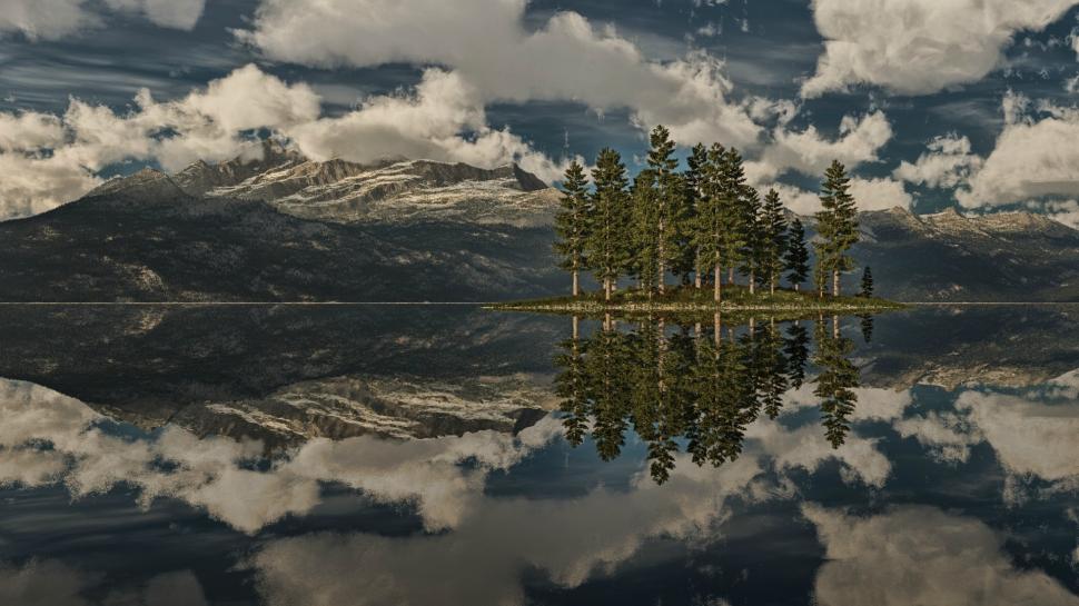 Trees Lake Mountains Reflection Clouds HD wallpaper,nature HD wallpaper,trees HD wallpaper,clouds HD wallpaper,mountains HD wallpaper,lake HD wallpaper,reflection HD wallpaper,1920x1080 wallpaper