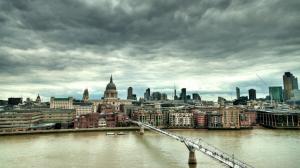 London, Buildings, River, City, Bridge, Clouds wallpaper thumb