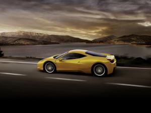 ferrari 458 italia, yellow, car, side view, speed wallpaper thumb