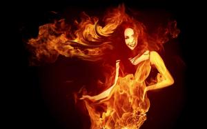 Woman in Fire wallpaper thumb