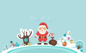 Santa Claus Happy Holidays Wishes wallpaper thumb