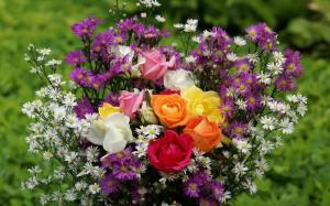 Roses With Wild Flowers wallpaper thumb