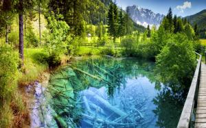 Austria, Landscape, Trees, Pond, Mountains, Walkway, Nature wallpaper thumb