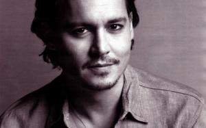 Johnny Depp, Celebrities, Man, Mature, Black Eyes, Smiling, Simple wallpaper thumb