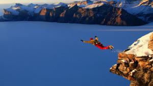 Base Jumping, Sports, Flying, Extreme Sport, Mountains, Cliffs, Snow, Photography wallpaper thumb