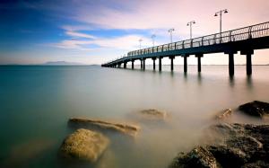 Bridge Over Calm Sea wallpaper thumb