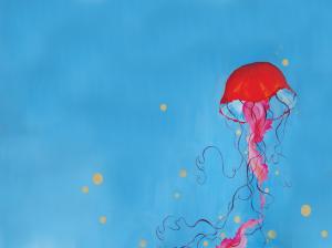 Animal, Jellyfish, Abstract, Blue, Bright, Digital Art wallpaper thumb