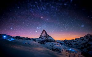 Alps, Matterhorn, Zermatt, Switzerland, evening, stars wallpaper thumb