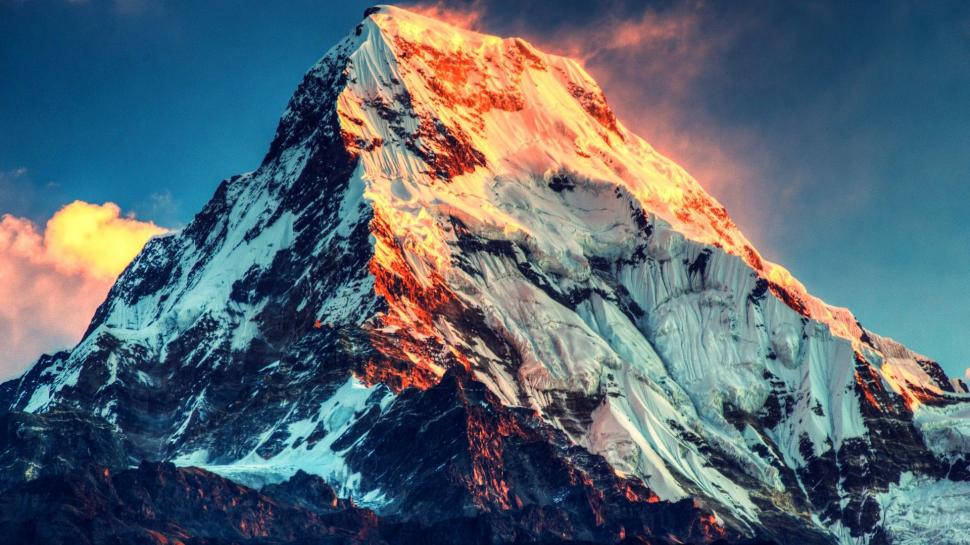 Burning Sunlight Mount Everest HD wallpaper,lava flow HD wallpaper,mount everest HD wallpaper,mountains HD wallpaper,sunlight HD wallpaper,1920x1080 wallpaper