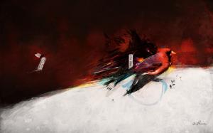 Bird Cardinal Abstract HD wallpaper thumb
