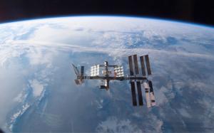 Earth Space Station HD wallpaper thumb