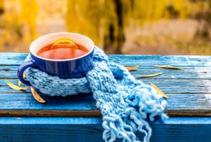 Cup tea scarf wallpaper thumb