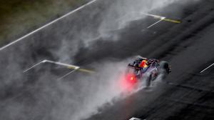 Race Car Race Track Formula One F1 Rain Mist HD wallpaper thumb