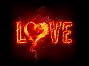 Love, Romance, Feelings, On Fire, Heart, Dark Background, Art Design wallpaper thumb