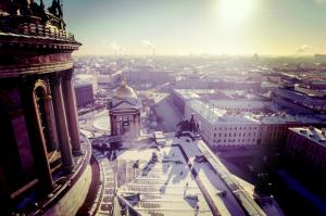 St. Petersburg, rays, winter, wallpaper thumb