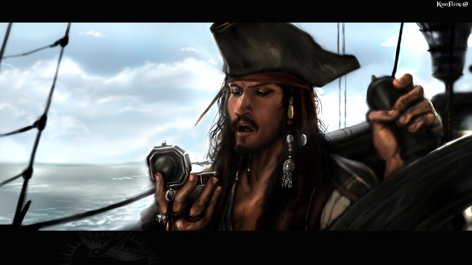 Pirates Of The Caribbean Jack Sparrow Pirate Hd Wallpaper Art And Paintings Wallpaper Better