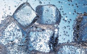 Ice cubes in water, bubbles wallpaper thumb