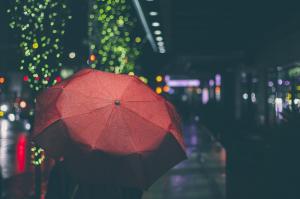 Umbrella, City, Night, Lights, Photography wallpaper thumb