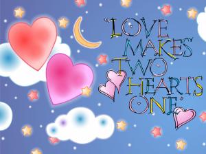 Love makes two hearts one wallpaper thumb