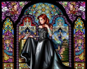 Stained Glass Paintng  Laptop Background wallpaper thumb