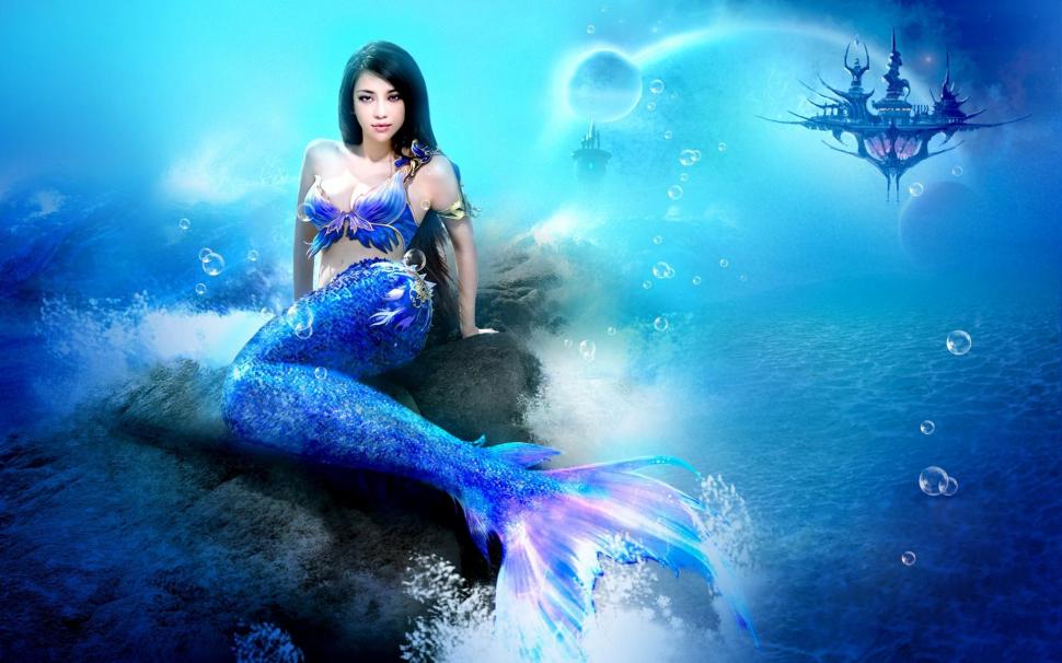 Beautiful Blue Mermaid wallpaper | colorful | Wallpaper Better